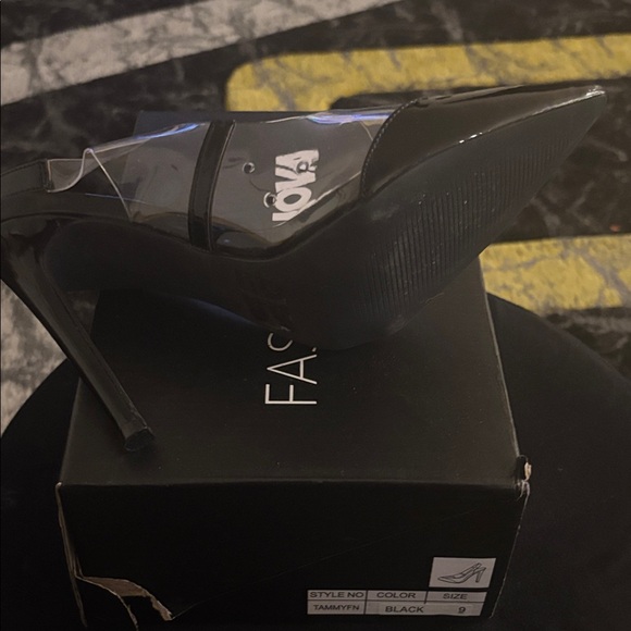 Fashion Nova Black and Transparent Heels - Picture 5 of 7